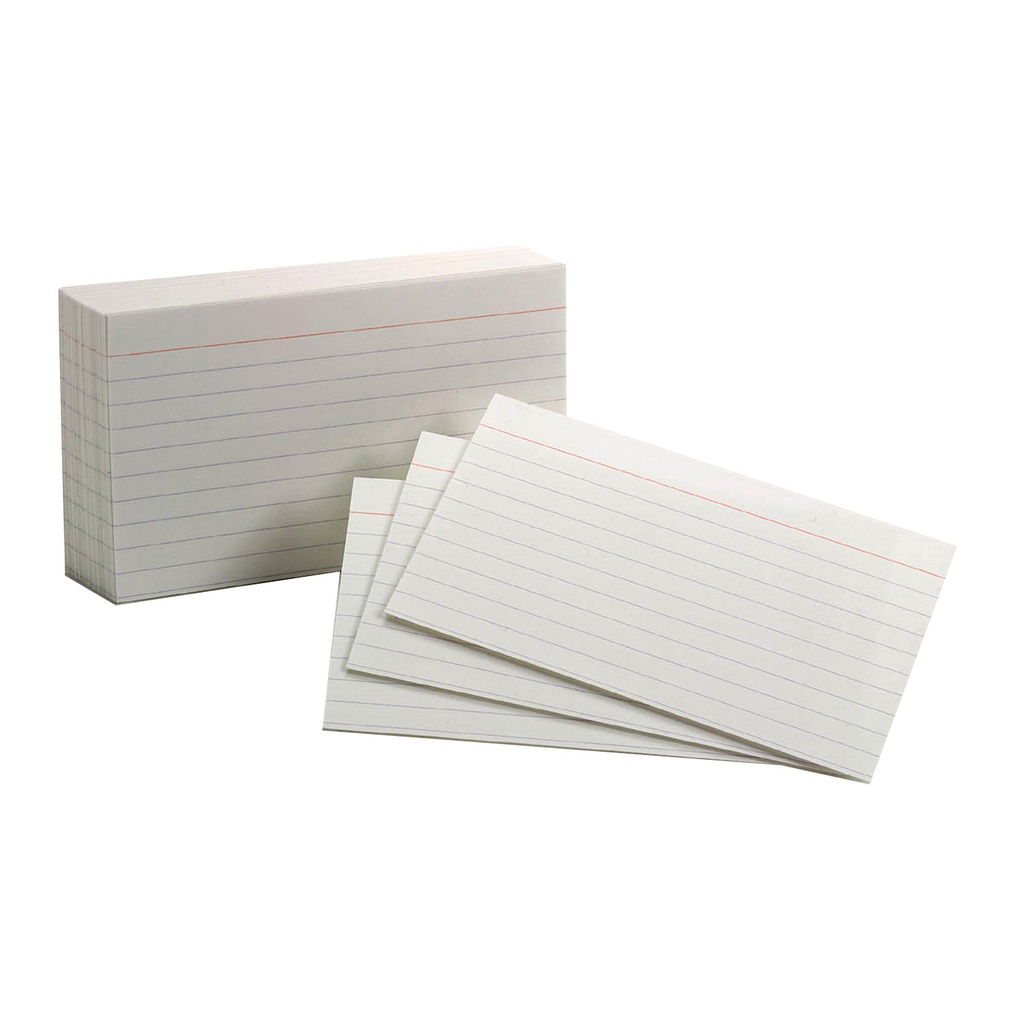 White Ruled Index Cards Pack of 100