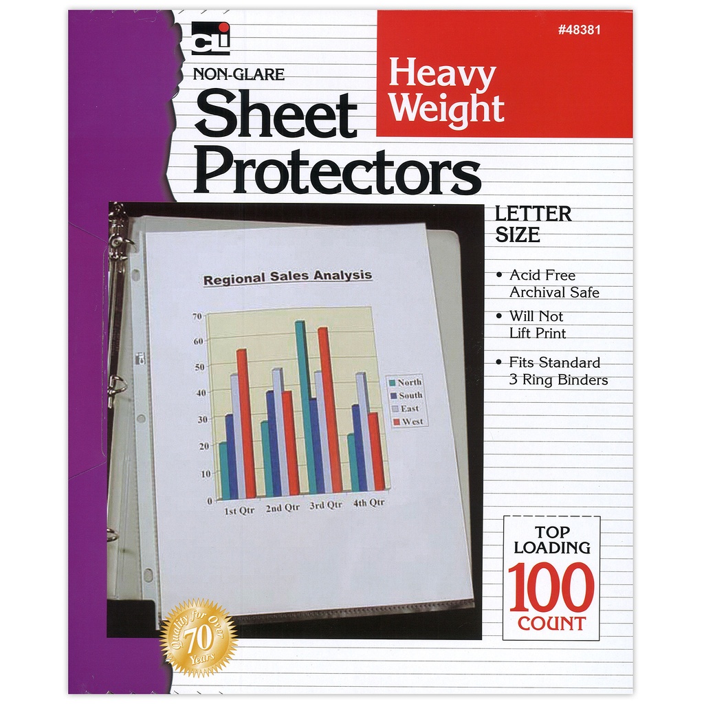 Heavy Weight Non Glare Sheet Protectors Box/100