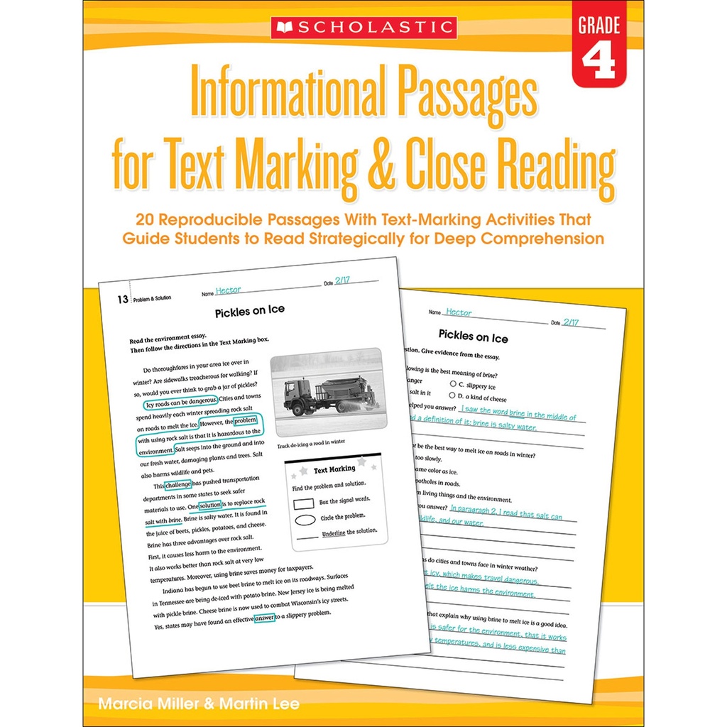 Informational Passages for Text Marking & Close Reading Grade 4