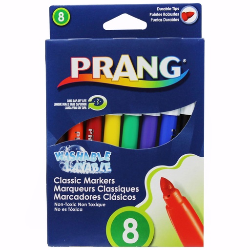 [80680 DIX] Prang Washable Marker Set 8 Classic Colors