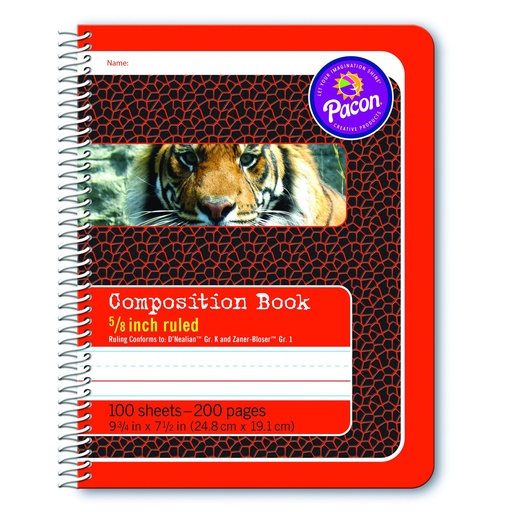 [2432 PAC] Red Spiral Bound Composition Book 5/8 inch Ruling