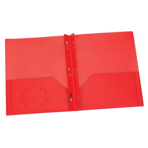 [76025 ESS] Oxford Two Pocket Heavyweight Poly Portfolios with Prongs Red Box of 25