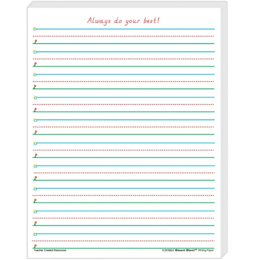 Smart Start K-1 Writing Paper: 100 Sheets - TCR76501, Teacher Created  Resources