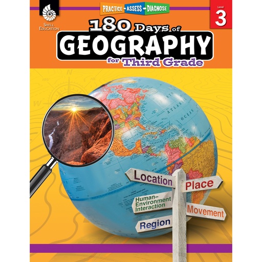 [28624 SHE] 180 Days of Geography for Third Grade