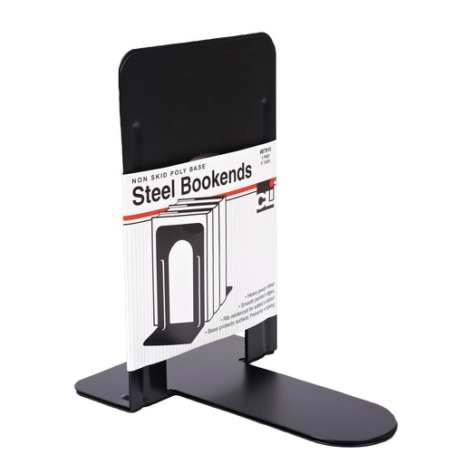 [87915 CLI] 9 inch Black Non Skid Bookends Pair