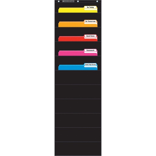 [573276 SC] Black File Organizer Pocket Chart