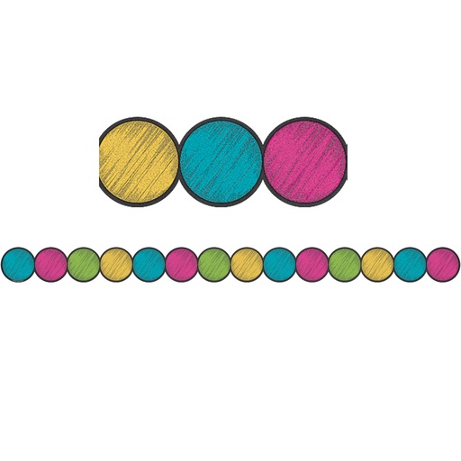 [3498 TCR] Chalkboard Brights Circles Die Cut Border Trim