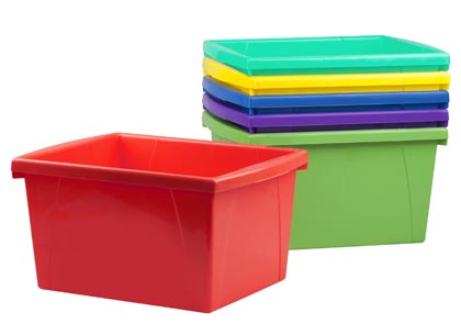 Medium Classroom Storage Bin Assorted Color Set of 6