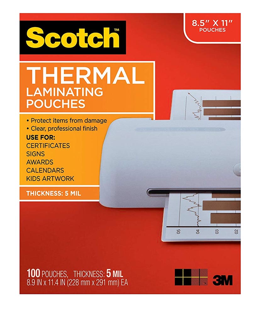 100ct Scotch 85in X 11in Thermal Laminating Pouches 5 Mil 