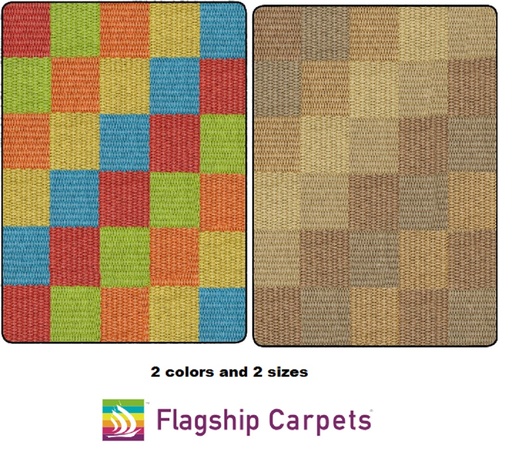 [FA1009 FC] Cozy Basketweave Blocks Area Rug