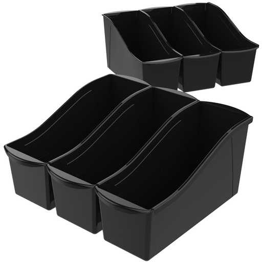 [70109E06C STX] Large Book Bin Black