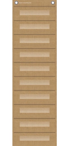 [20840 TCR] Burlap 10 Pocket File Storage Pocket Chart