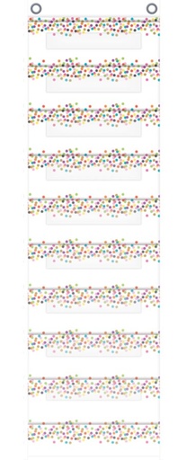 [20843 TCR] Confetti 10 Pocket File Storage Pocket Chart