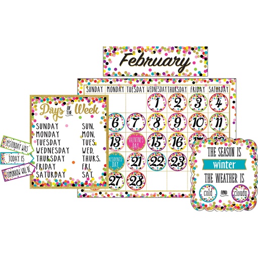 [5443 TCR] Confetti Calendar Bulletin Board