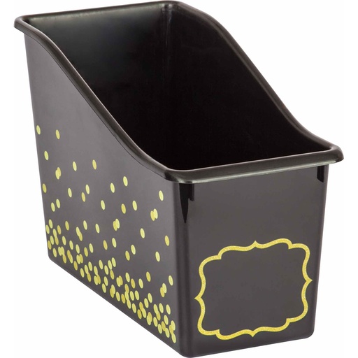 White Polka Dots on Black Small Plastic Storage Bin 6 Pack - by TCR