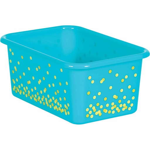 [20893 TCR] Teal Confetti Small Plastic Storage Bin