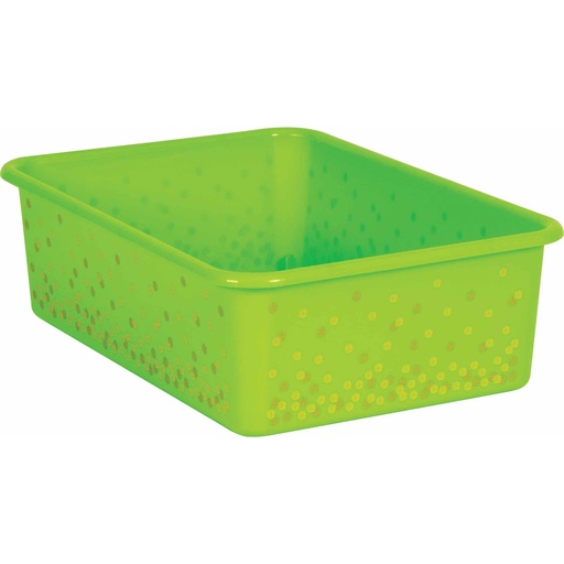 [20897 TCR] Lime Confetti Large Plastic Storage Bin