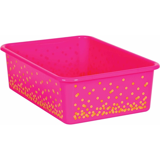 [20898 TCR] Pink Confetti Large Plastic Storage Bin