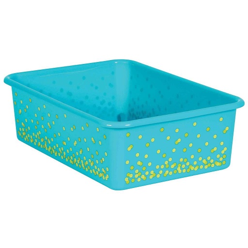 [20900 TCR] Teal Confetti Large Plastic Storage Bin