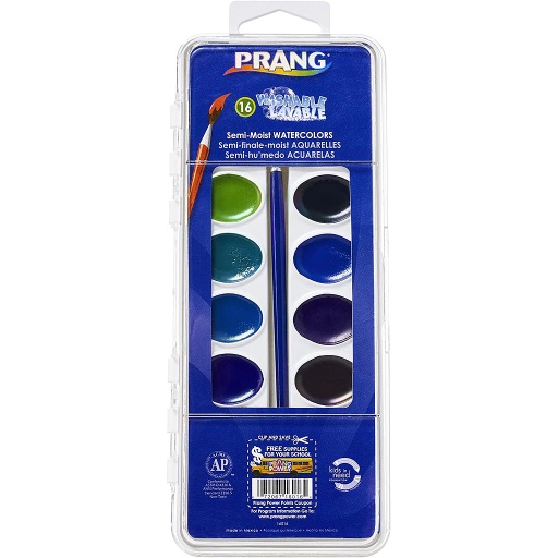 Prang Washable Watercolor Set 8 Classic Colors with Brush Assorted 80525