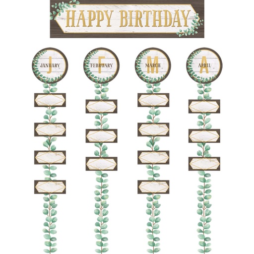 [8473 TCR] Eucalyptus Happy Birthday Bulletin Board