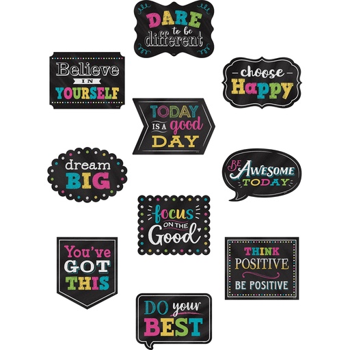 [5576 TCR] Chalkboard Brights Positive Sayings Accents