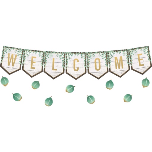 [8472 TCR] Eucalyptus Pennants Welcome Bulletin Board