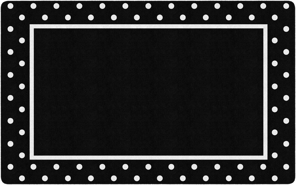 Simply Stylish Tropical Black & White Polka Dot Border 5' X 7'6