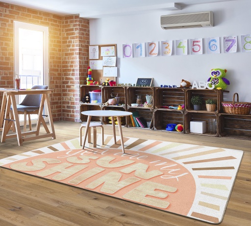 [CA202644SG FC] Simply Stylish Boho Rainbow You Are My Sunshine 7'6" X 12' Rectangle Carpet