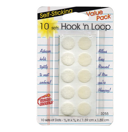 Hook 'n Loop Dots (White) 5/8 10 sets #3255