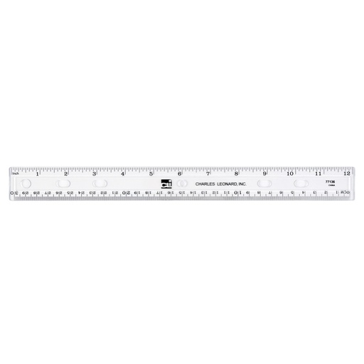 [77136 CLI] 12 inch Clear Plastic Ruler Each