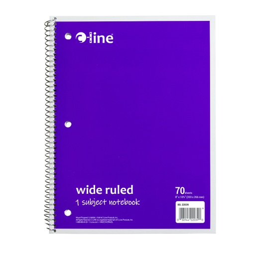 [22039 CL] Purple One Subject 70 Sheet Spiral Notebook