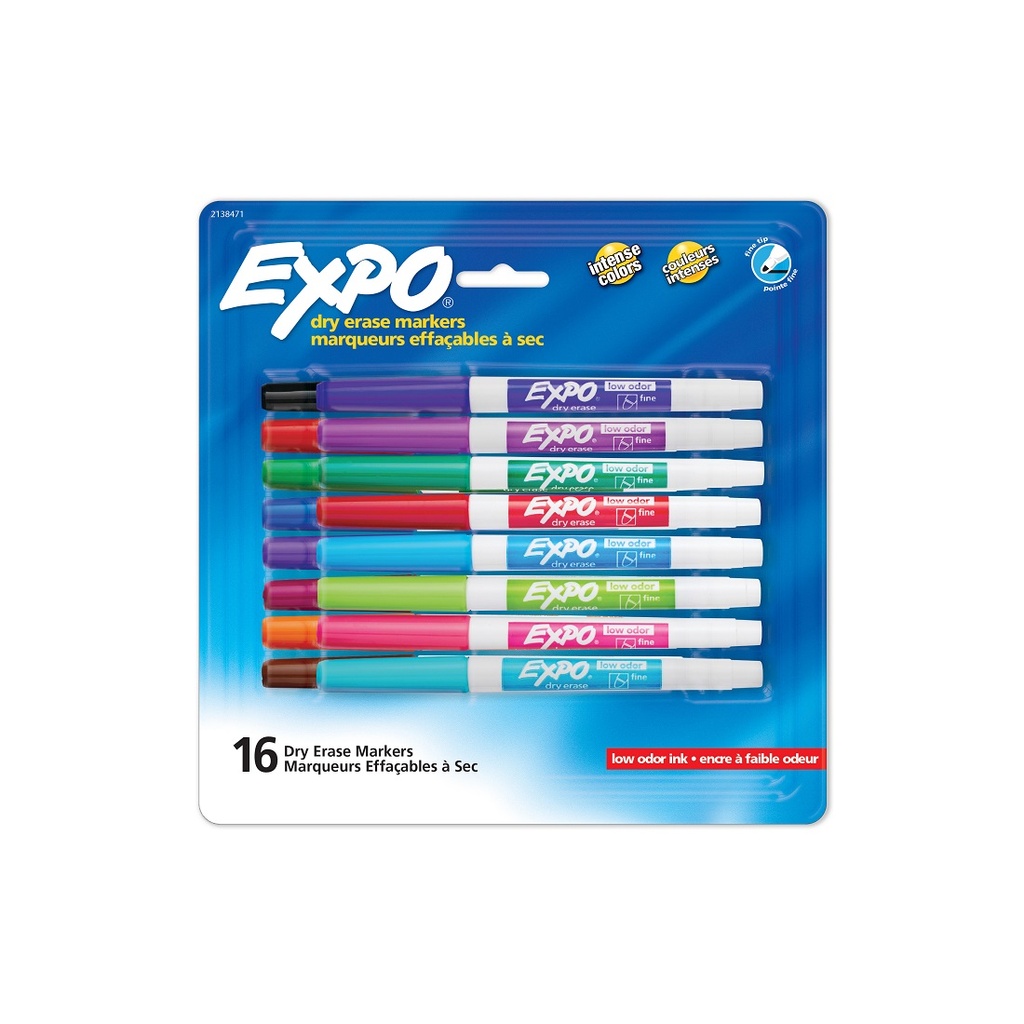 ULINE Dry Erase Markers - Fine Tip, Assortment Pack - Pack of 4 - S-23385