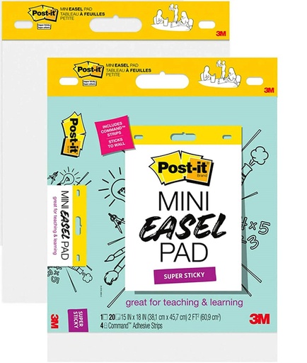 [577SS2PK MMM] 2ct Post It Super Sticky Mini Easel Pad Pack