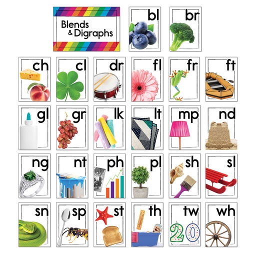 [110545 CD] Blends & Digraphs Curriculum Bulletin Board Set