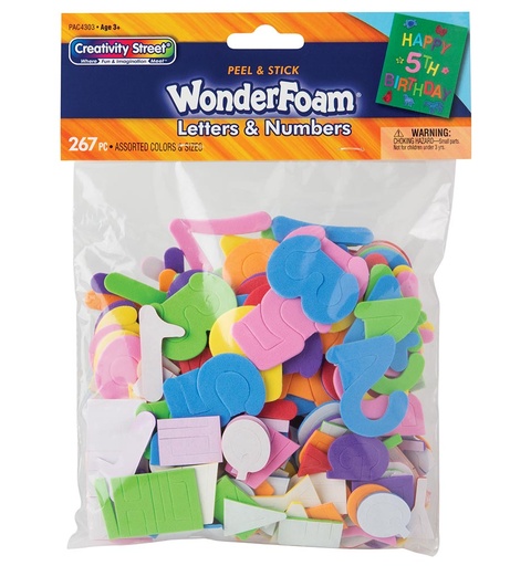 [AC4303 PAC] 267ct WonderFoam Peel & Stick Letters & Numbers