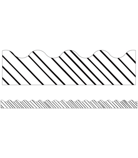 [108434 CD] Kind Vibes Black & White Stripes Scalloped Borders