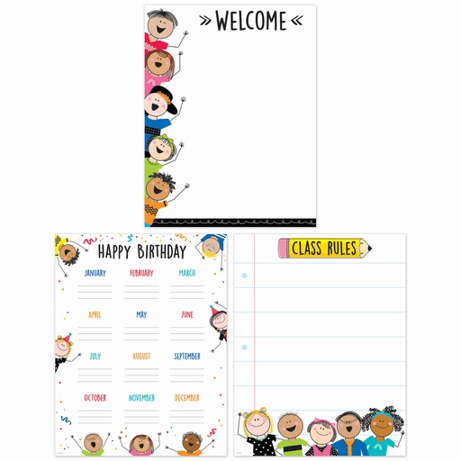 [10823 CTP] Stick Kids Classroom Essentials 3-Chart Pack