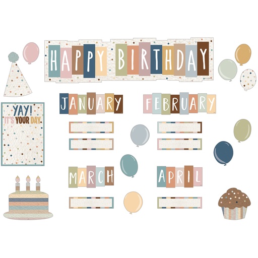 [7123 TCR] Everyone is Welcome Happy Birthday Mini Bulletin Board