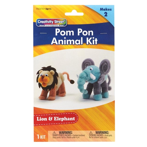 [AC5712 PAC] Pom Pon Elephant Lion 2ct Activity Kit