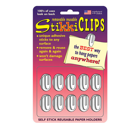 [01220 STIK] 20ct White StikkiCLIPS Paper Holders    Pack