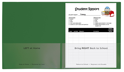 [32003 CL] 25ct Green Classroom Connector Two Pocket Portfolio