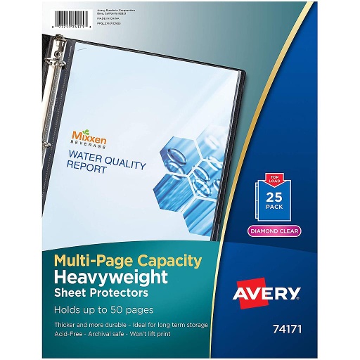 [74171 AVE] 25ct Multi Page Capacity Sheet Protectors