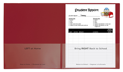 [32004 CL] 25ct Red Classroom Connector Two Pocket Portfolio