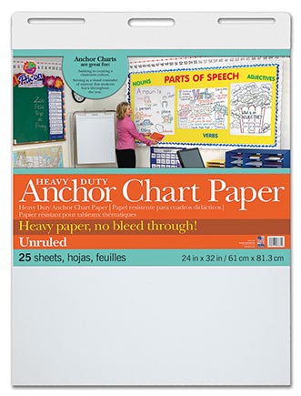 [3371 PAC] 25sht Heavy Duty Anchor Chart Pad Unruled 24 x 32