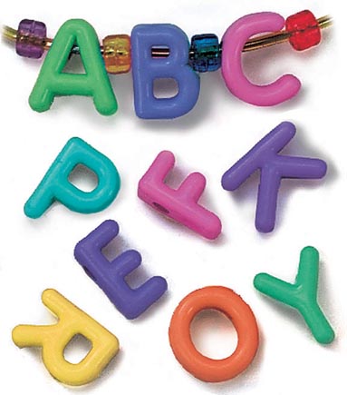 [2184 R] 288ct Uppercase Manuscript Letter Beads