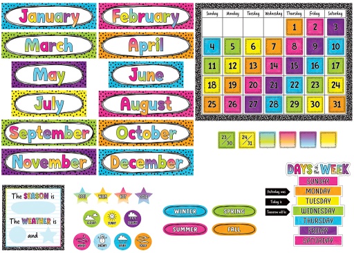 [6921 TCR] Brights 4Ever Calendar Bulletin Board Set