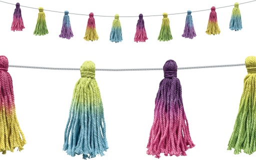 [8903 TCR] Tie-Dye Tassels Garland