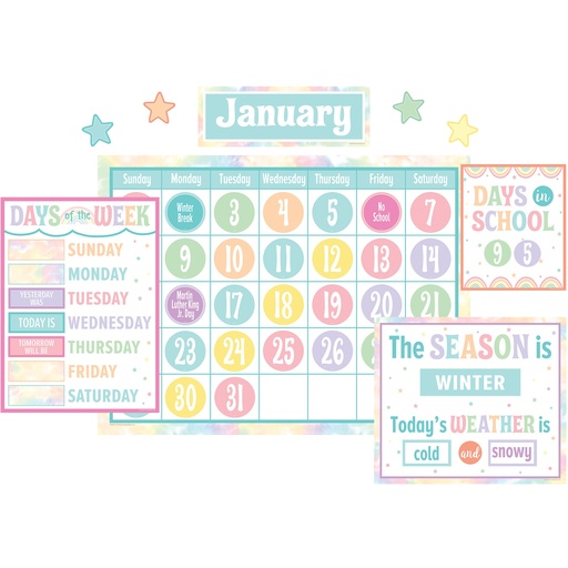 [8411 TCR] Pastel Pop Calendar Bulletin Board Set