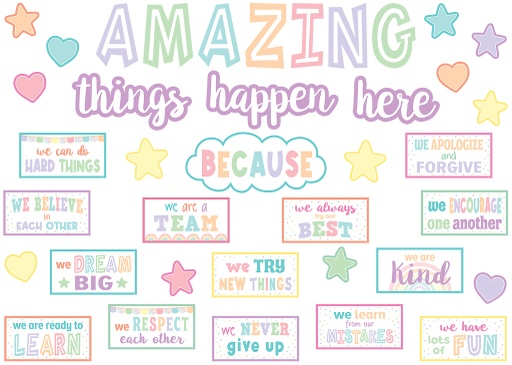 [8413 TCR] Pastel Pop Amazing Things Happen Here Bulletin Board Set